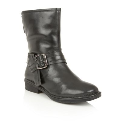 Lotus Black leather 'Moyle' ankle boots